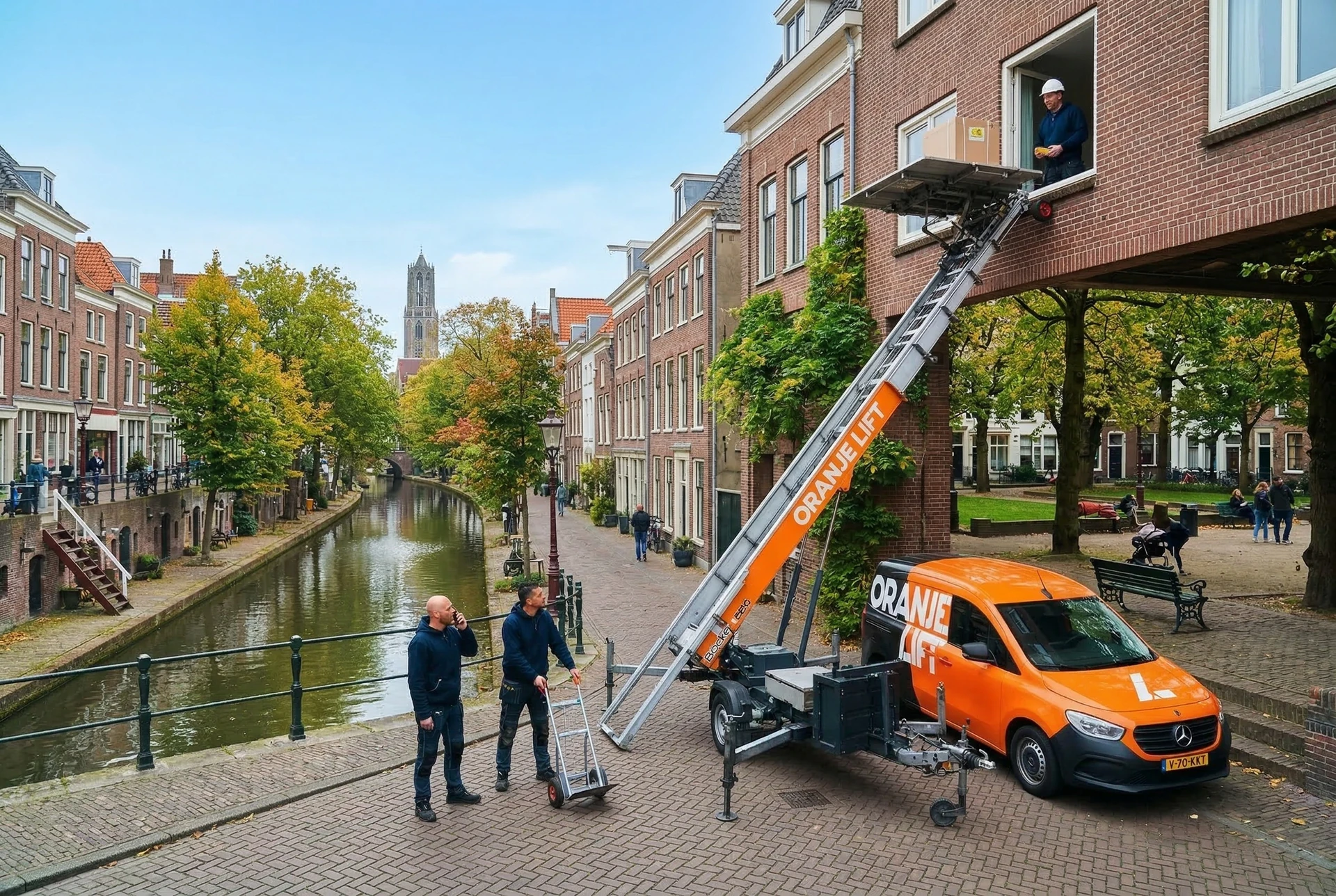 Verhuislift bij woning in Schiedam