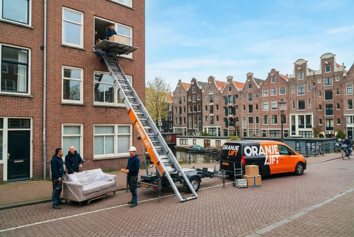 Verhuislift bij woning Schiedam